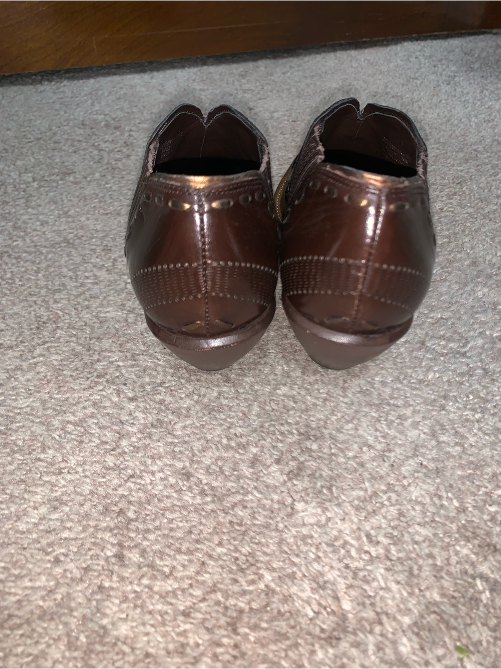 BCBGirls Brown Embossed Western Ankle Booties with Stud Accents - Picture 4 of 7